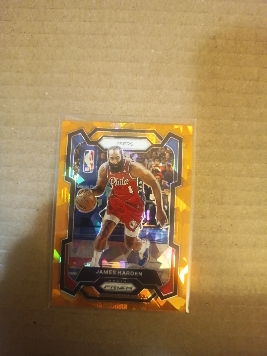 2022-23 Panini Prizm James Harden Orange /76ers Trading Card