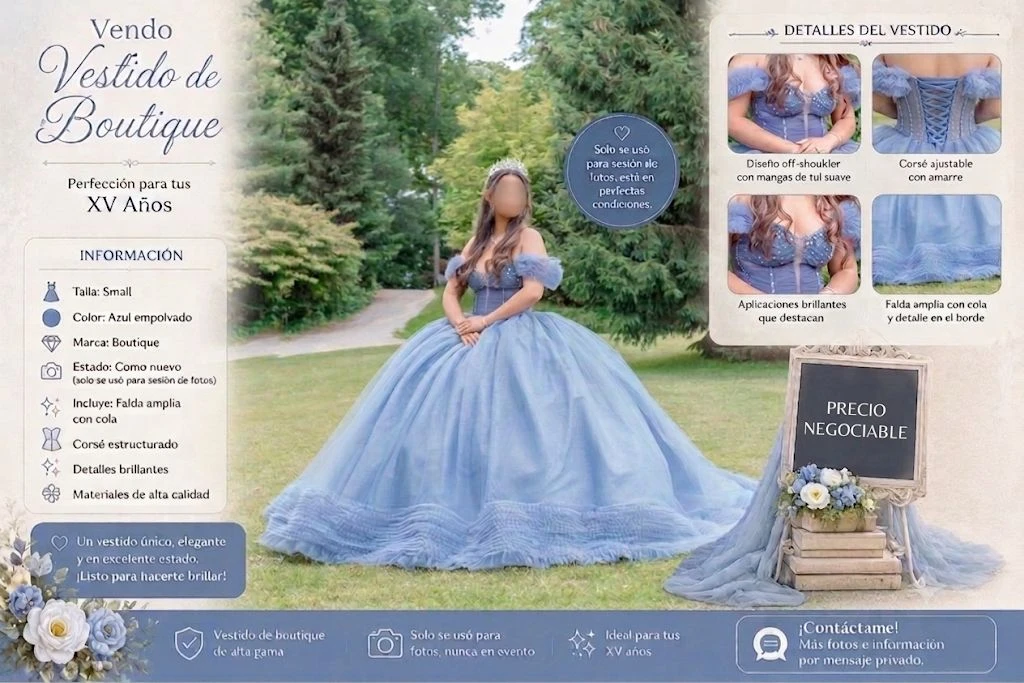 Boutique Dress for XV Años - Size Small
