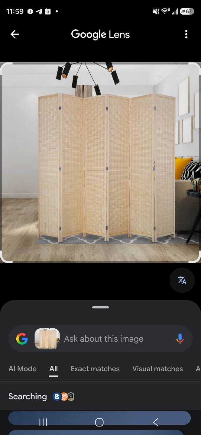 6-Panel Bamboo Room Divider Screen