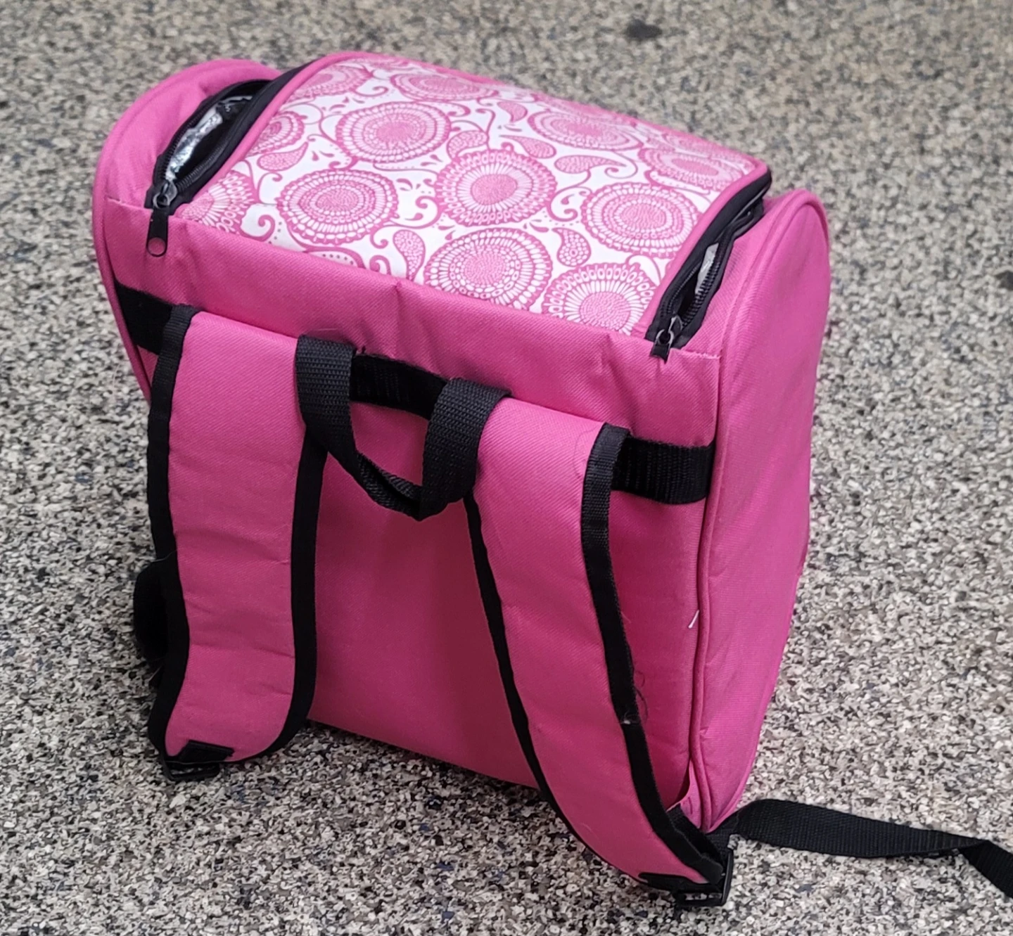 Pink Insulated Lunch Bag with Floral Pattern - photo 3