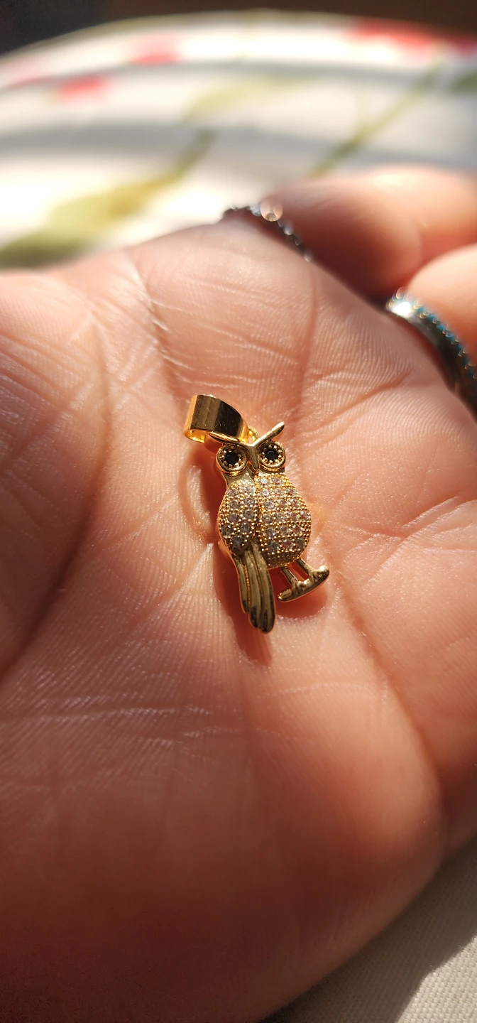 Gold platted Owl Pendant with Crystals