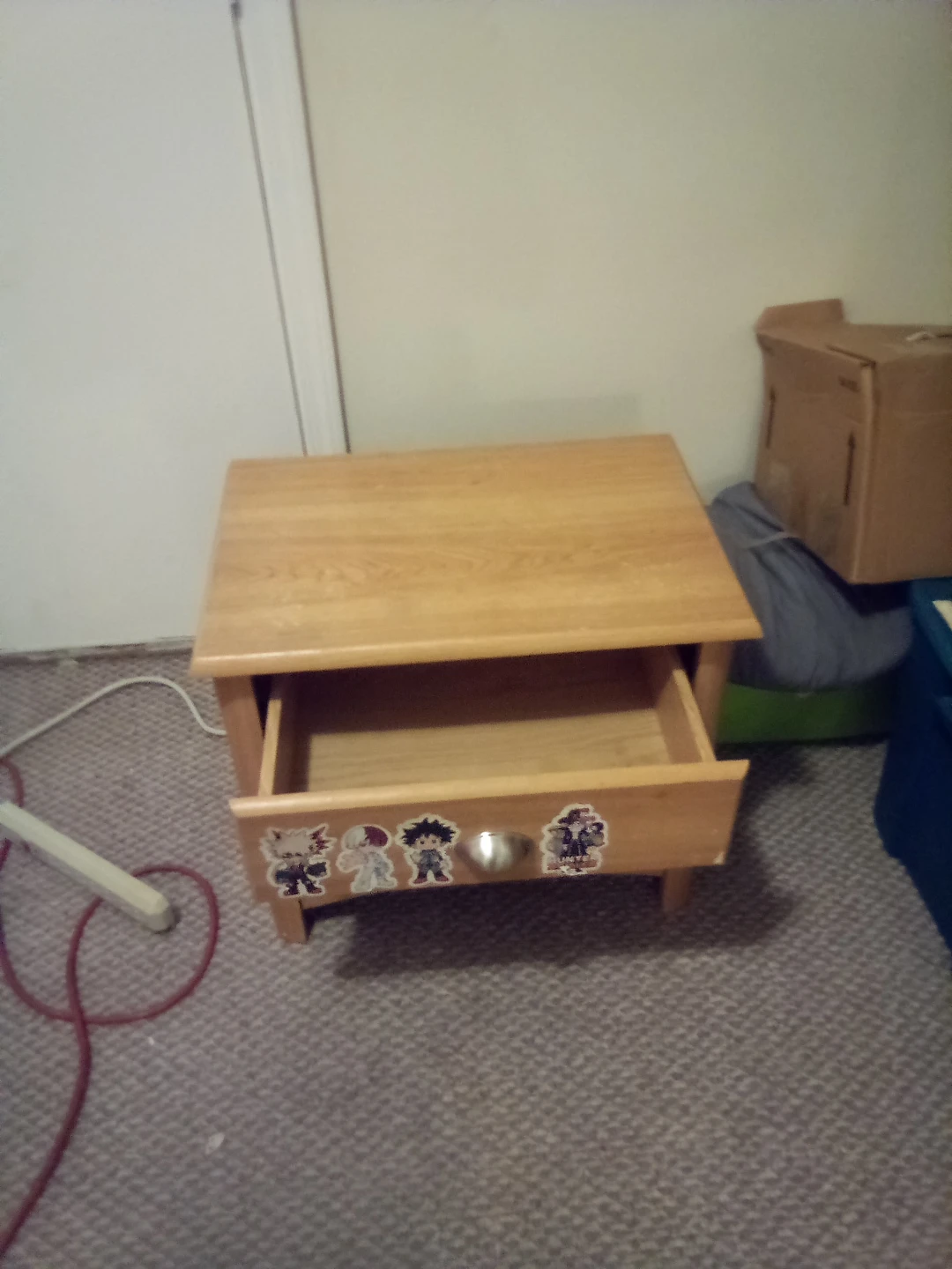Wooden Nightstand with Drawer - photo 2