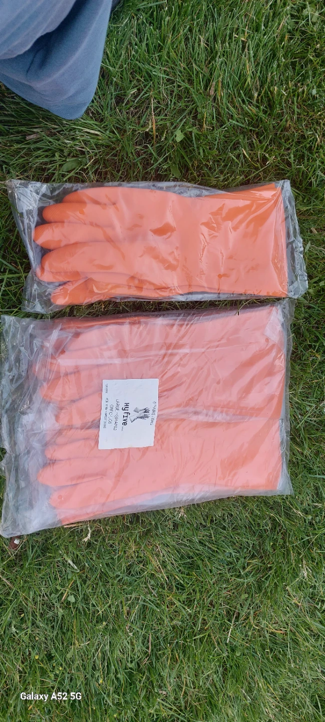 Hy Five Orange Rubber Gloves - Large - 6 Pairs - photo 2