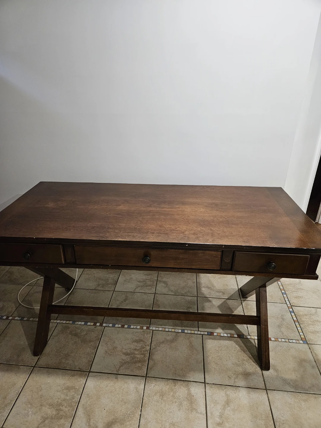 Wooden Desk with Drawers