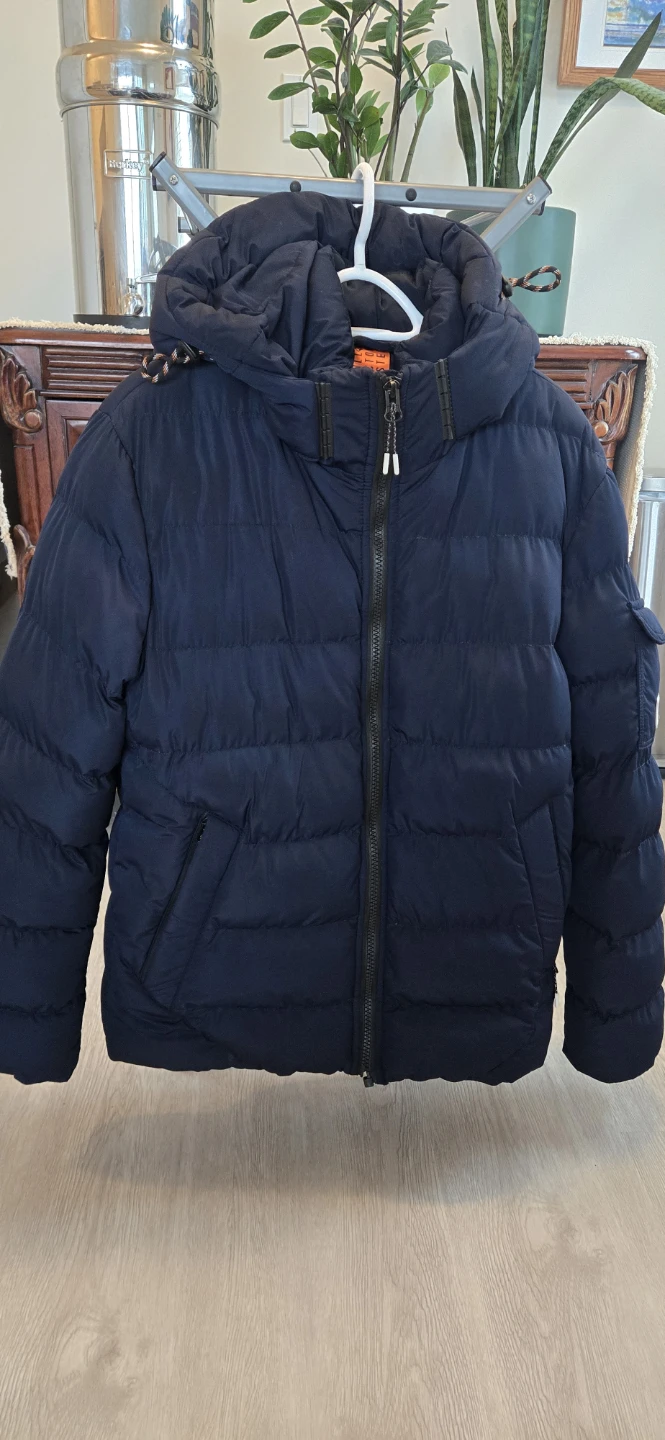 Point Zero Puffer Winter Jacket - Navy Blue