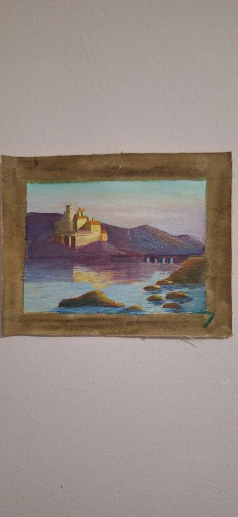 Oil Painting of Coastal Houses