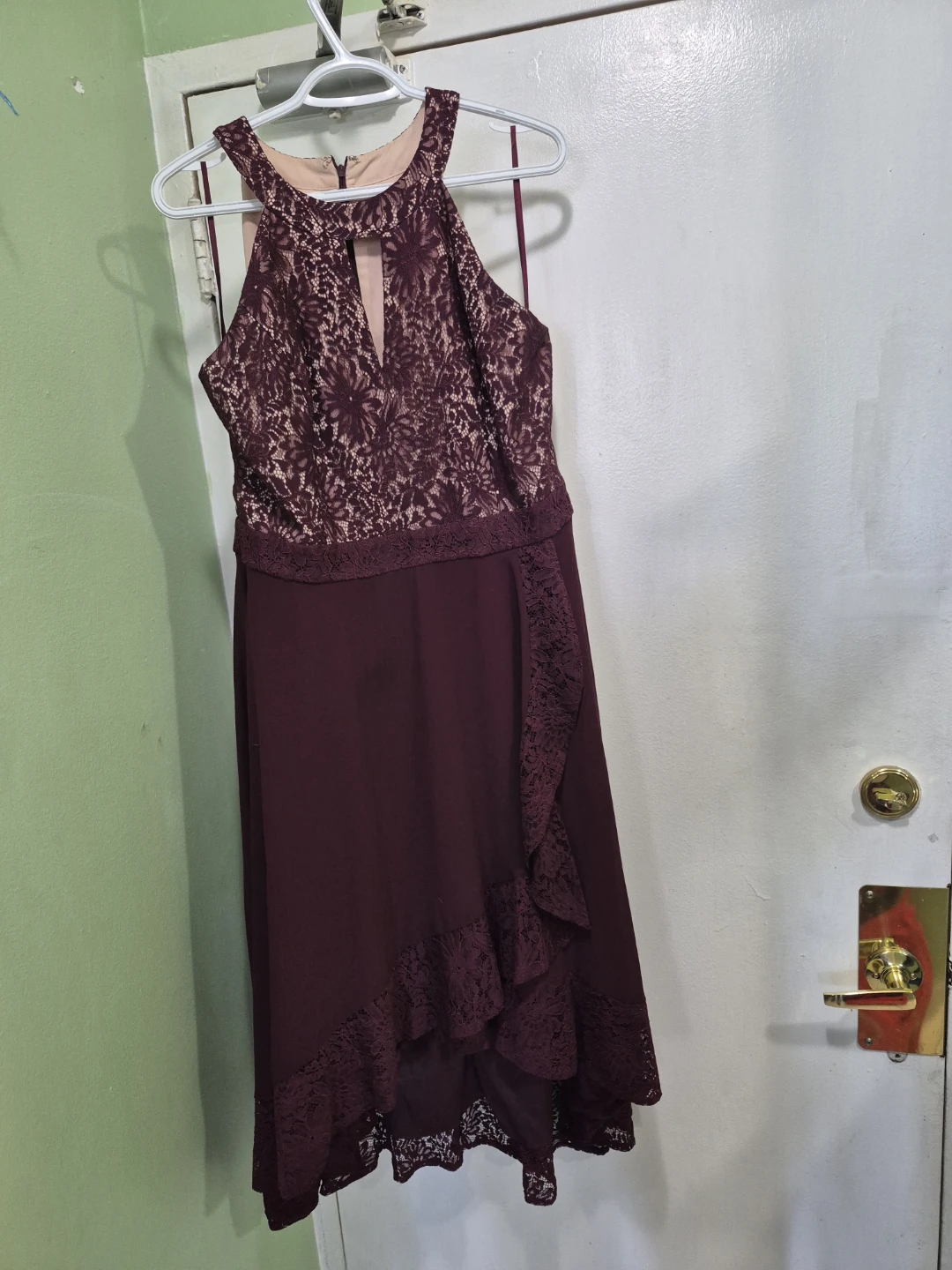 Le Château Lace Dress Burgundy TG/XL