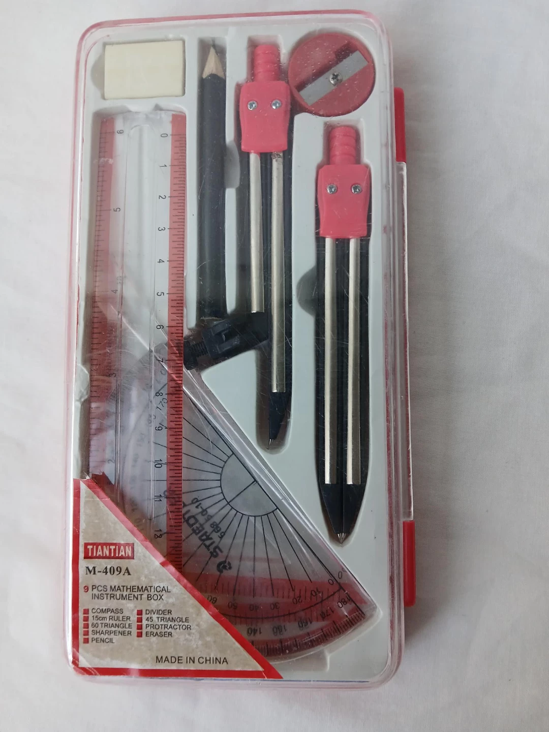 Tiantian 9-Piece Mathematical Instrument Box.