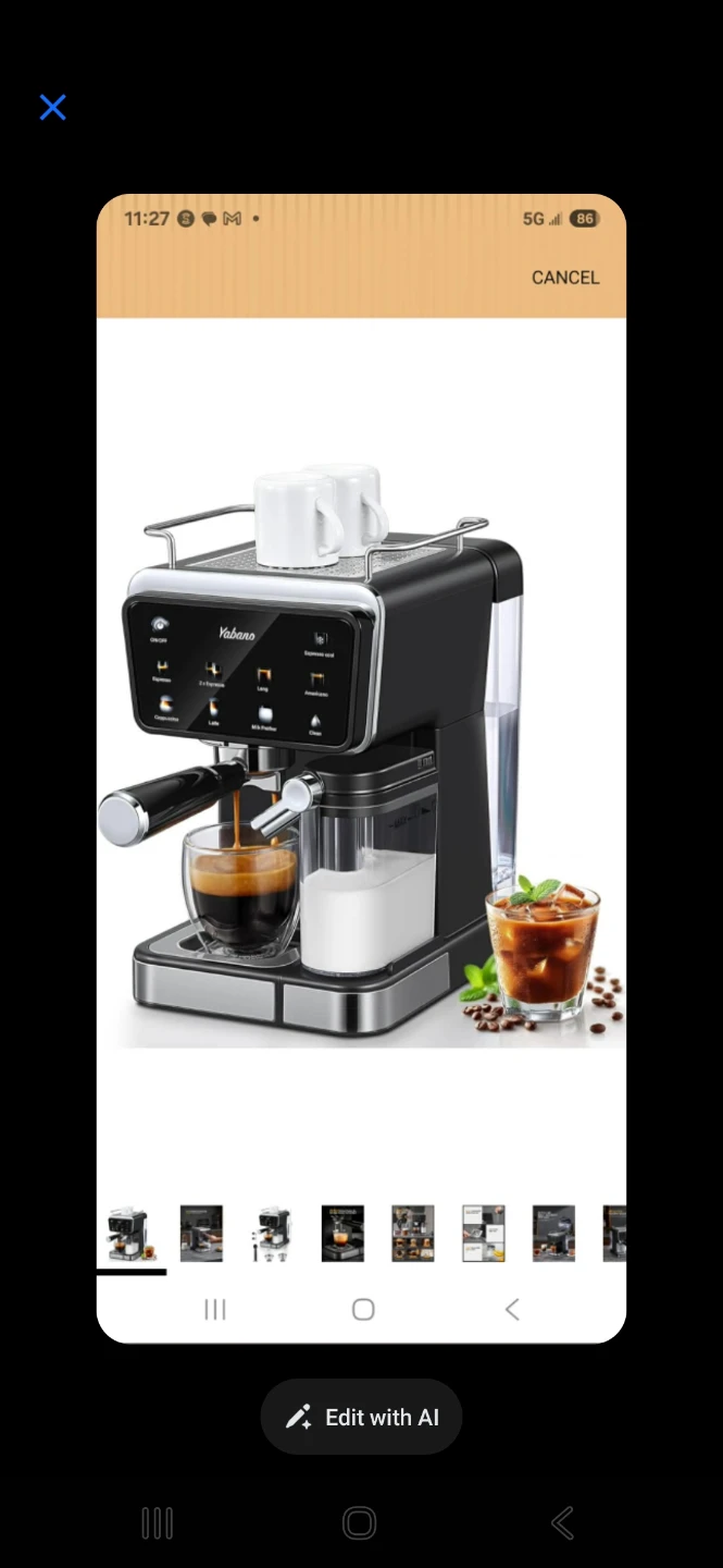 Yabano Espresso Machine with LED Touch Screen