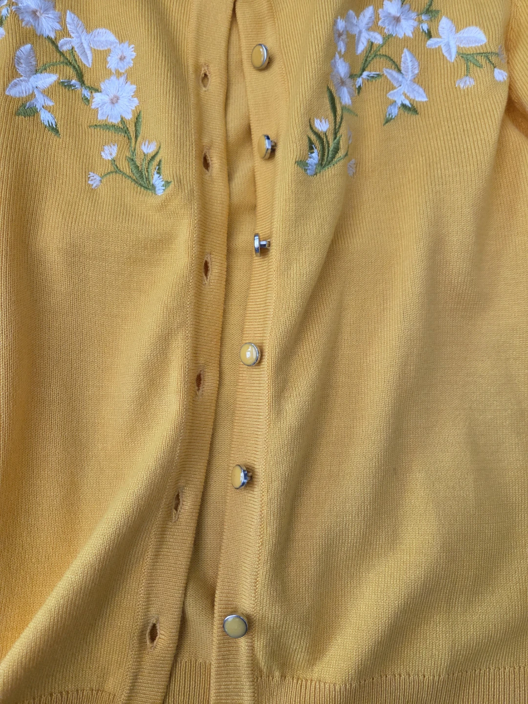 Anna Rose Petite Yellow Embroidered Cardigan - photo 4
