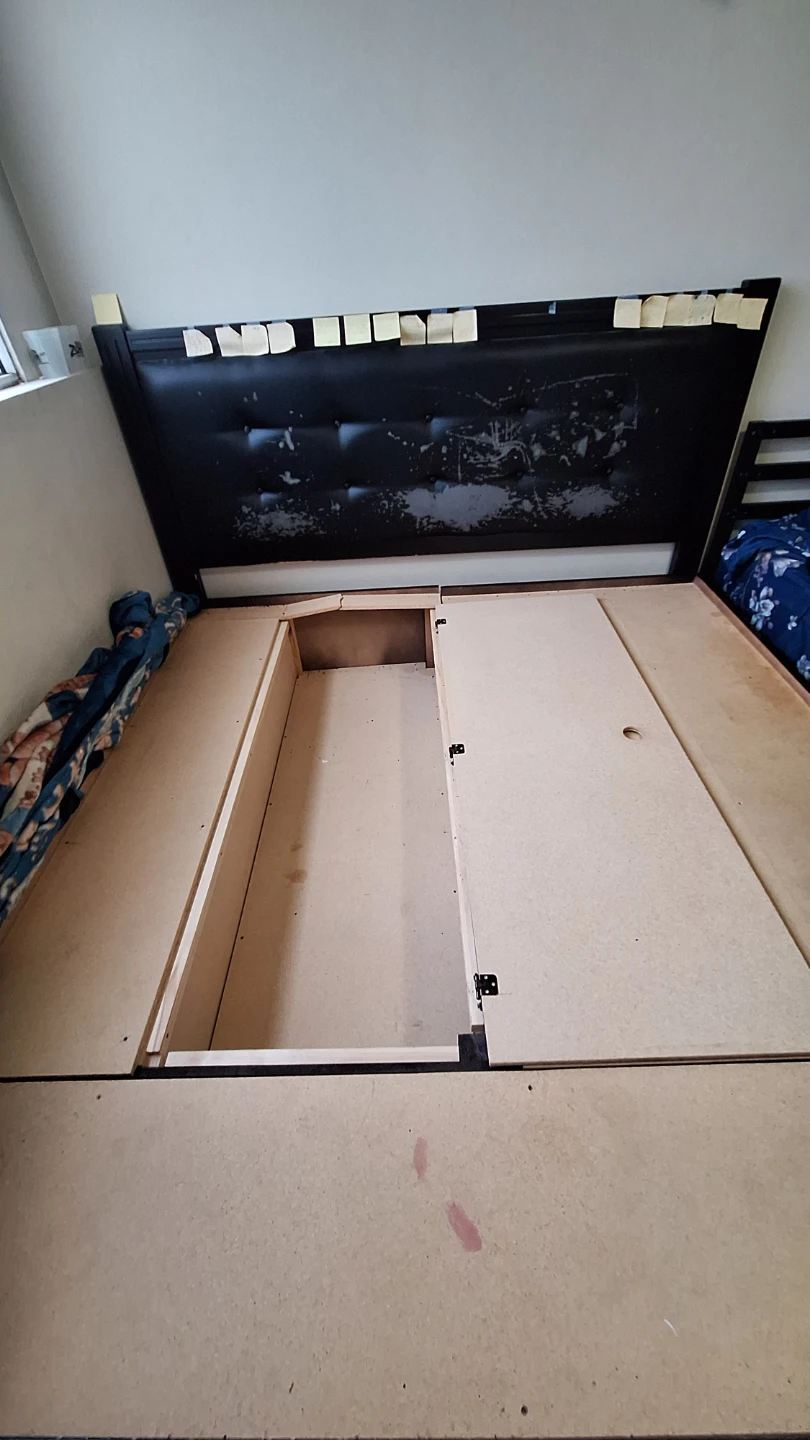 King Storage Bed Frame with Padded Headboard - photo 3