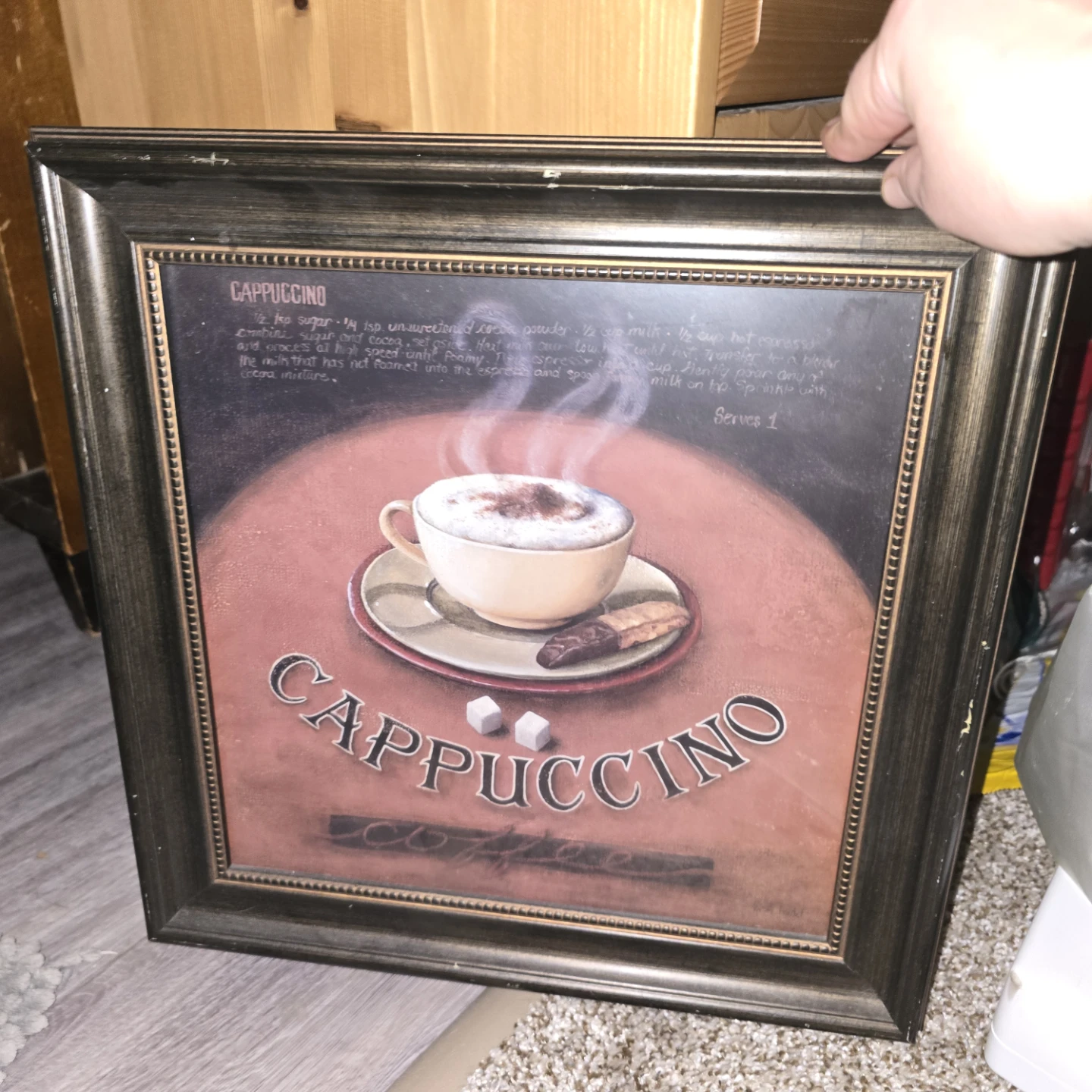 Framed Cappuccino Recipe Art