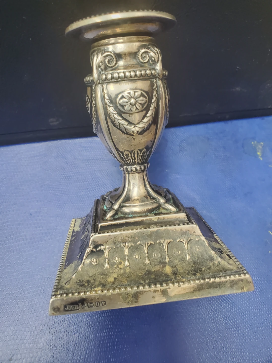 STERLING SILVER Antique Silver Candlestick Holder - photo 2