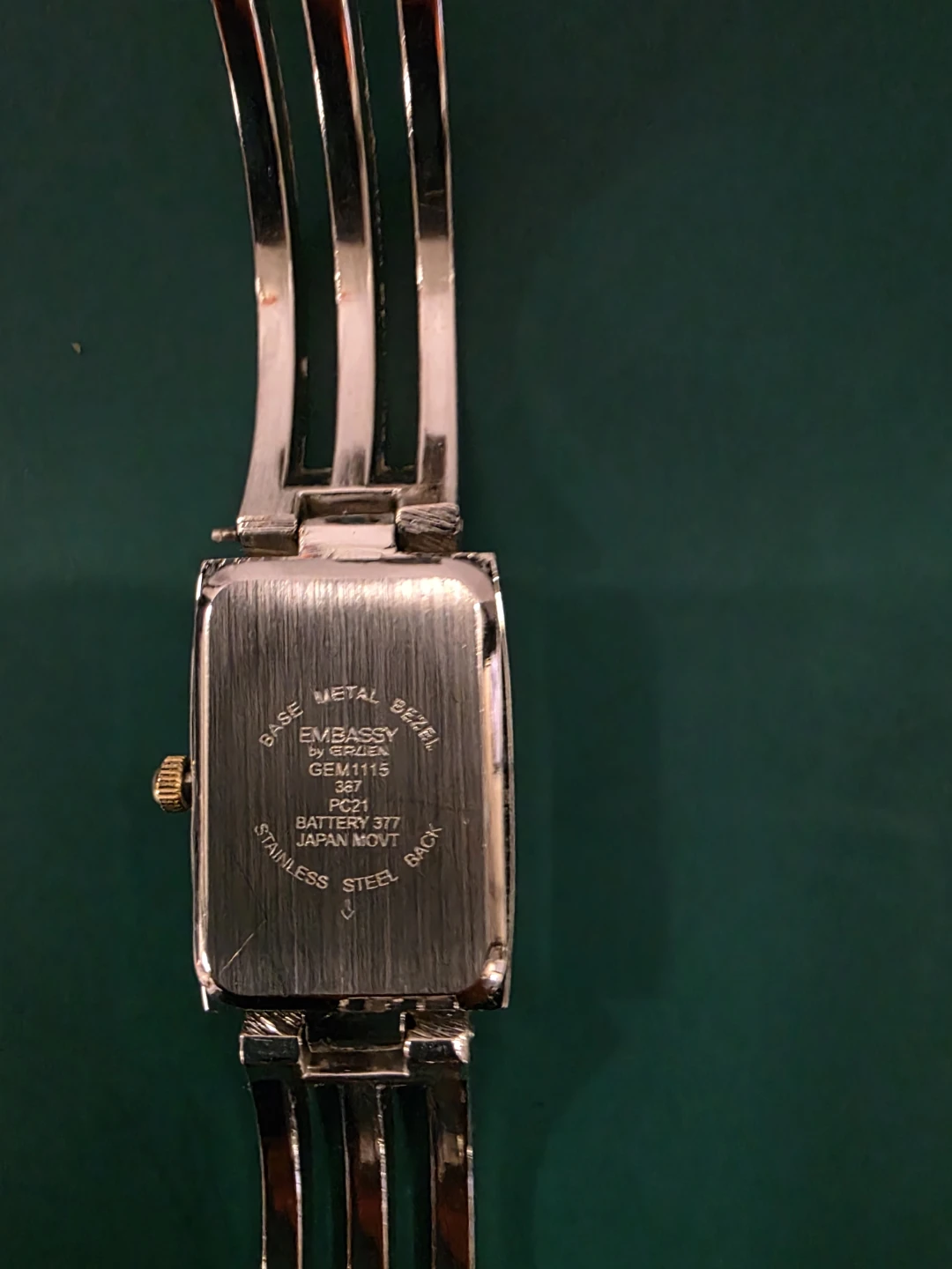 Gruen Embassy Quartz Watch Silver Tone Rectangle Bracelet - photo 4