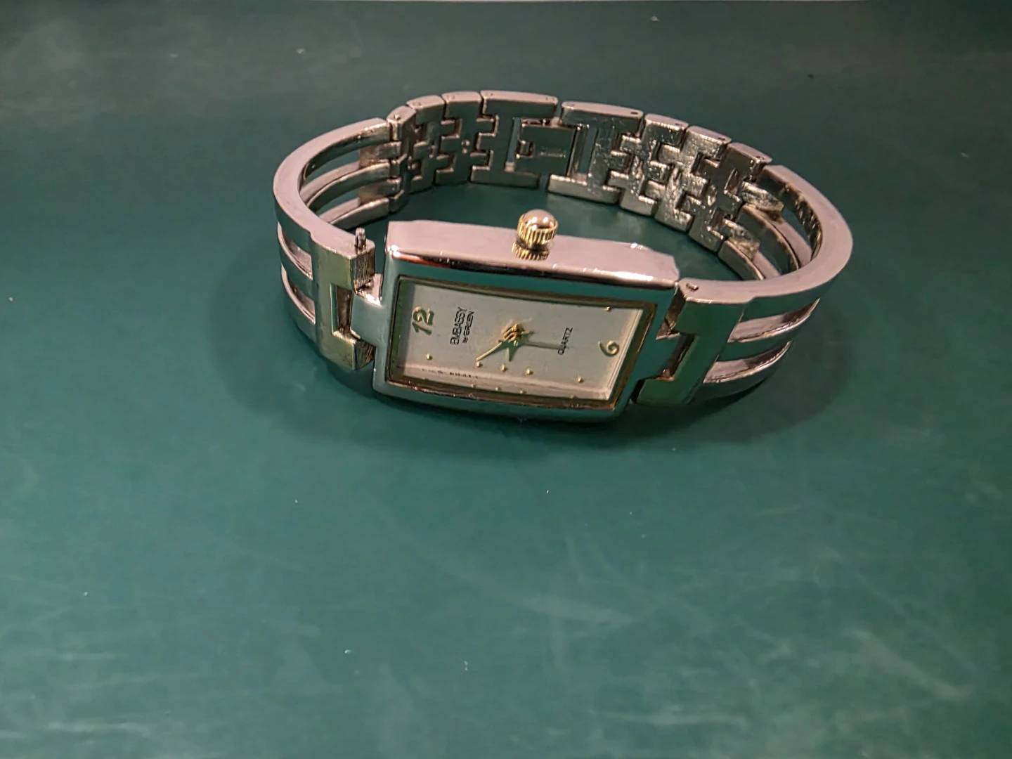 Gruen Embassy Quartz Watch Silver Tone Rectangle Bracelet - photo 5