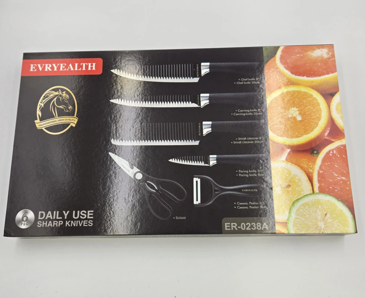 EVRYEALTH 6-Piece Daily Use Knife Set