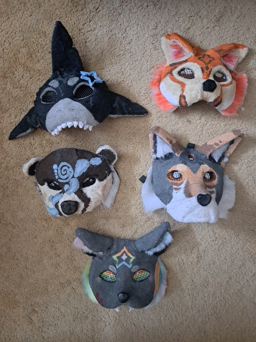 Handmade Animal Masks (Set of 5)