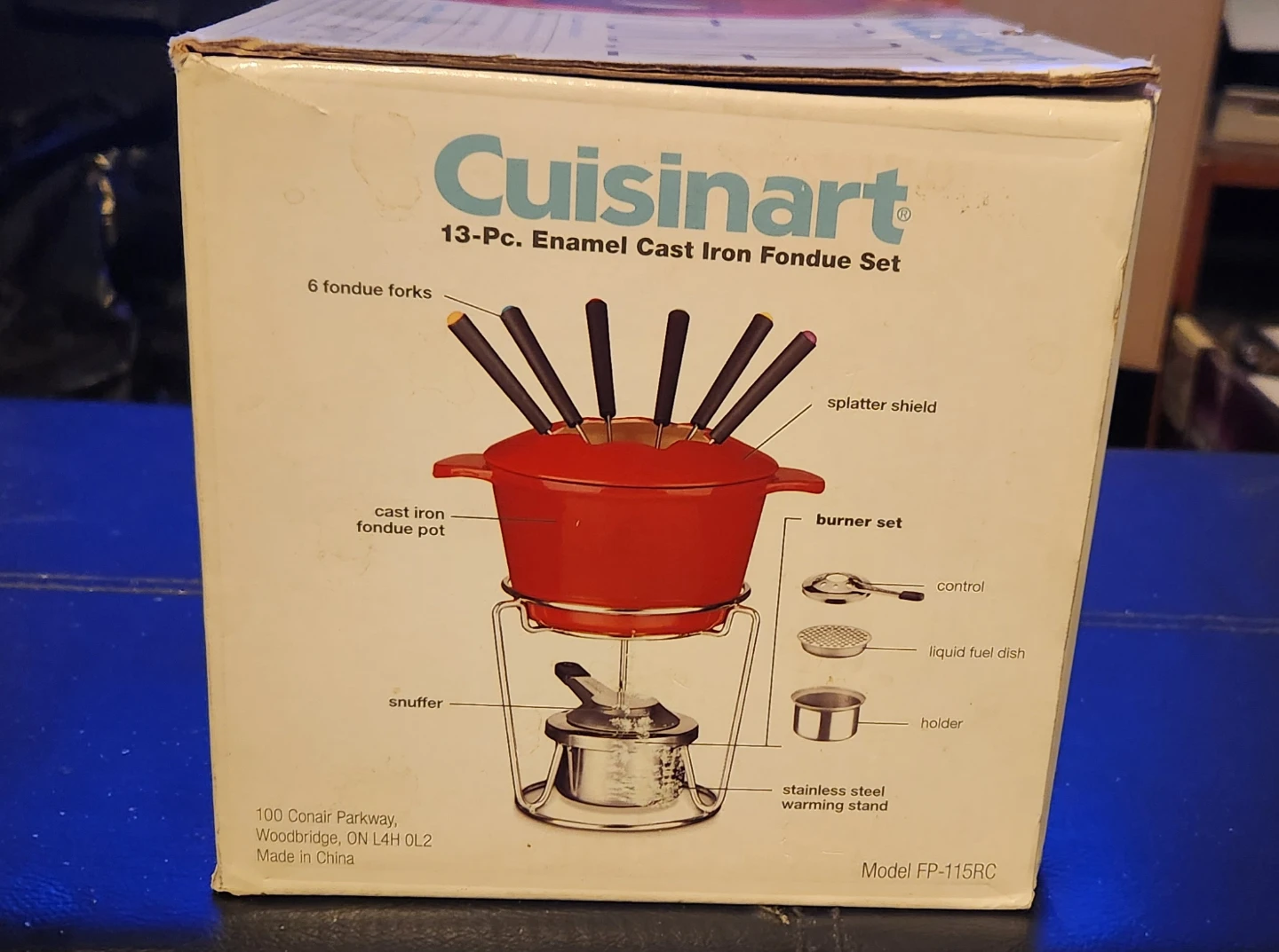Cuisinart 13-Piece Red Enameled Cast Iron Fondue Set (Unused) - photo 3