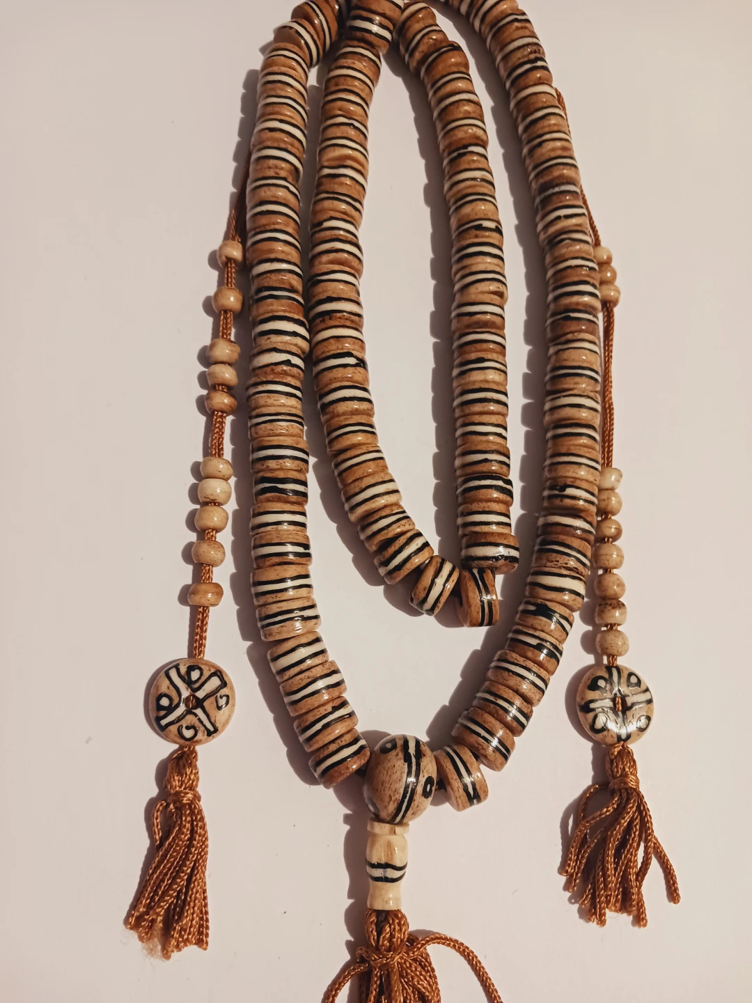 Tibetan Buddhist Yak Bone Prayer Mala Beads - photo 3