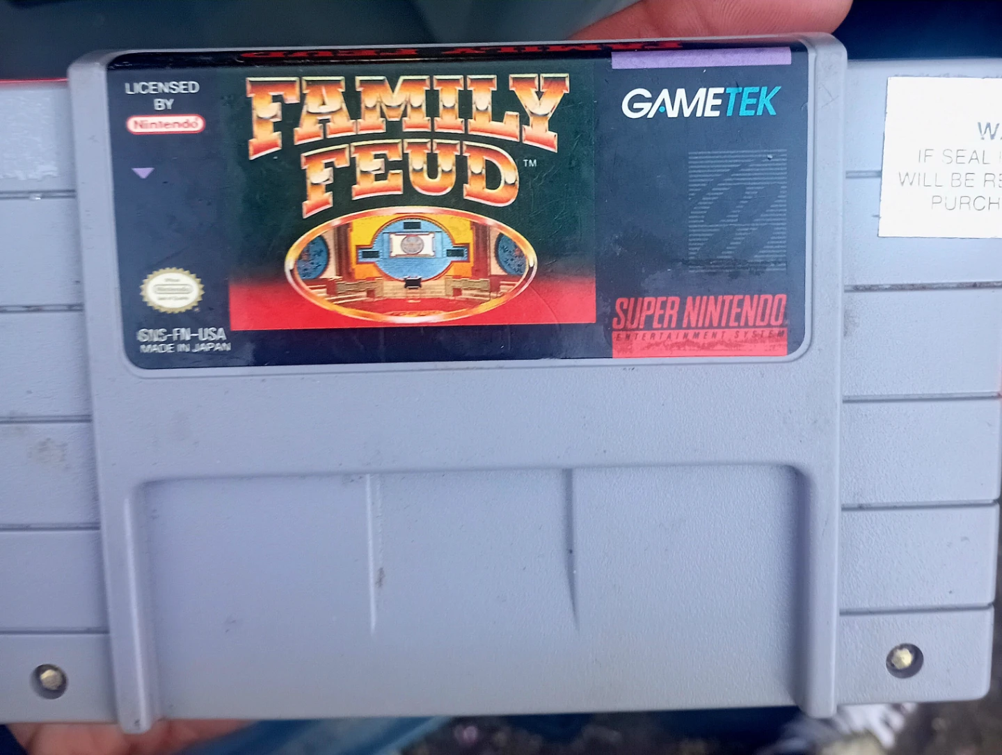 Family Feud Super Nintendo Game Cartridge