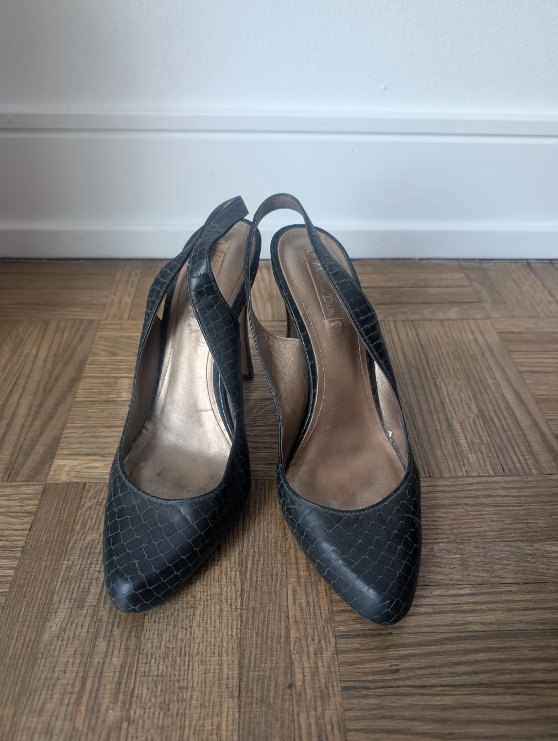 Massimo Dutti Black Slingback Heels