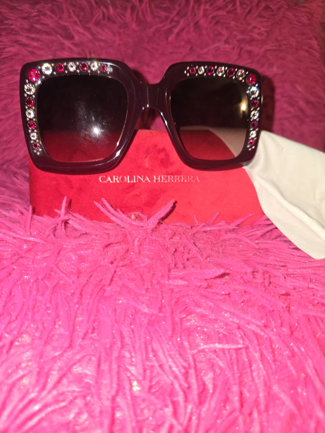 Carolina Herrera Sunglasses with Rhinestones