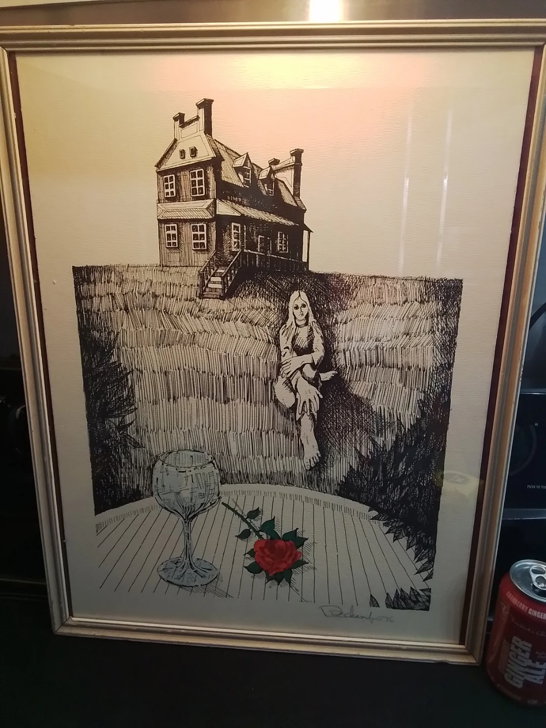 Gothic Surrealist Fine Art Screenprint - Signed "Dechamfo 76"