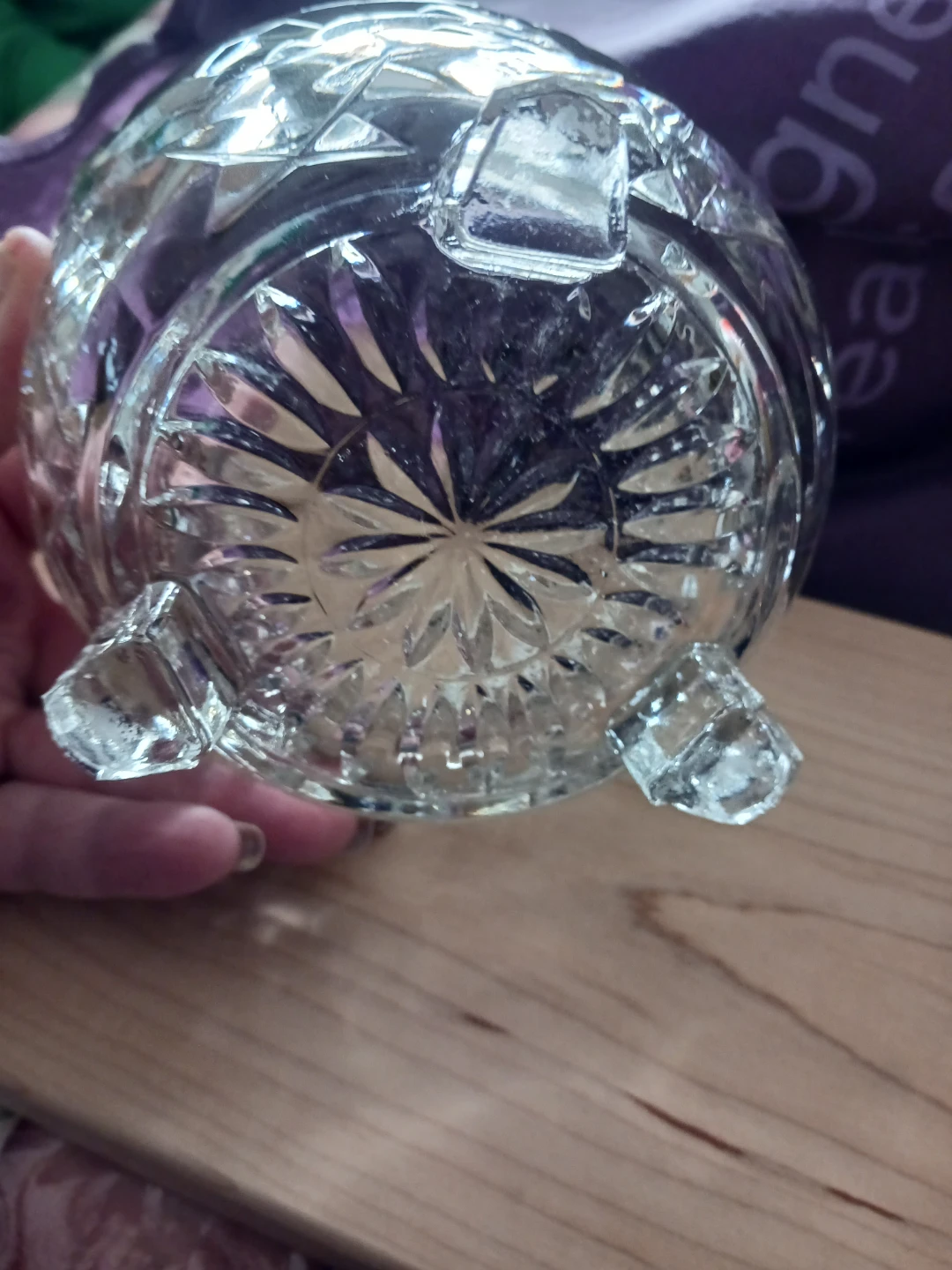 Crystal candy dish with feet - photo 3