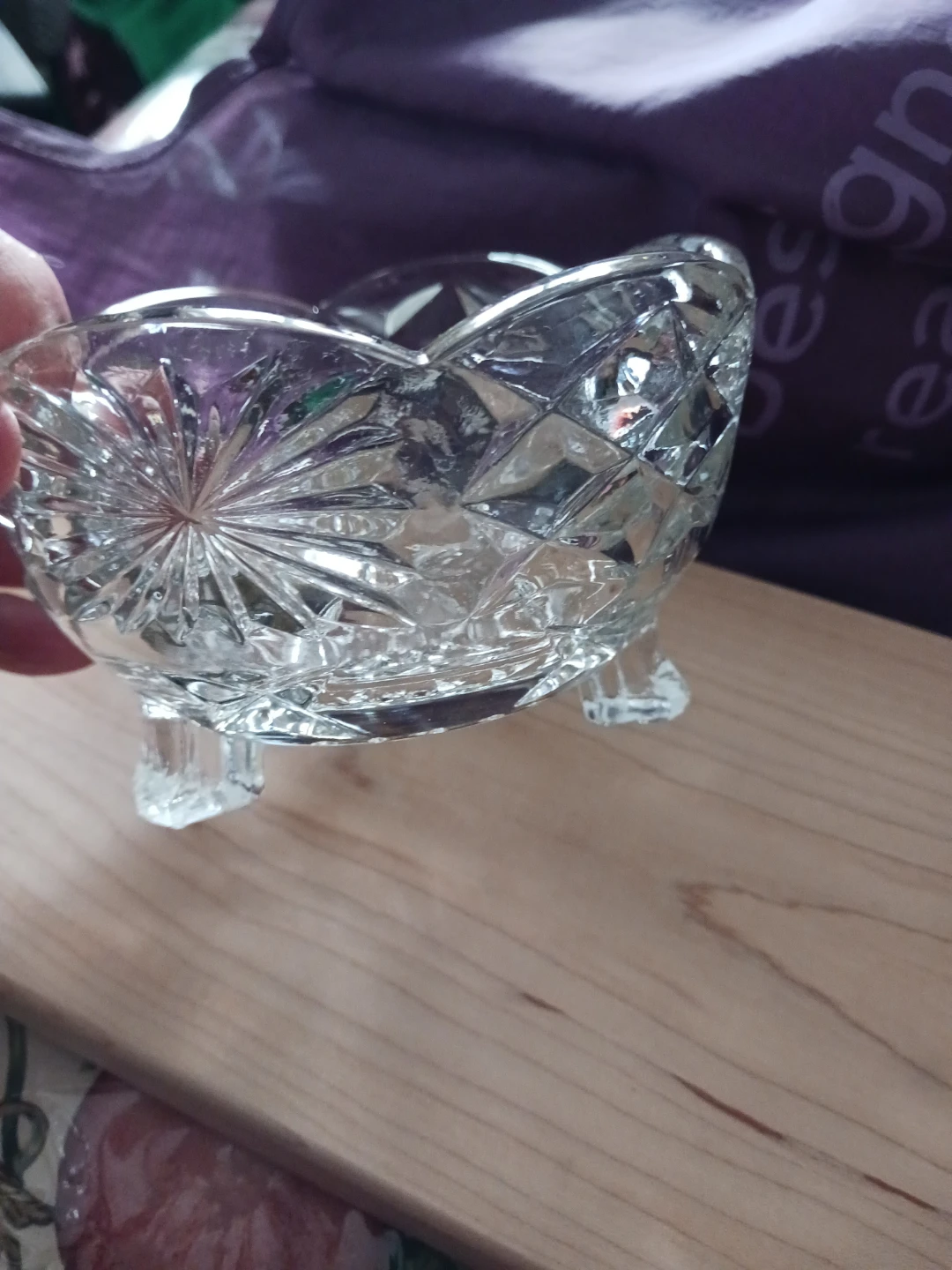 Crystal candy dish with feet - photo 4