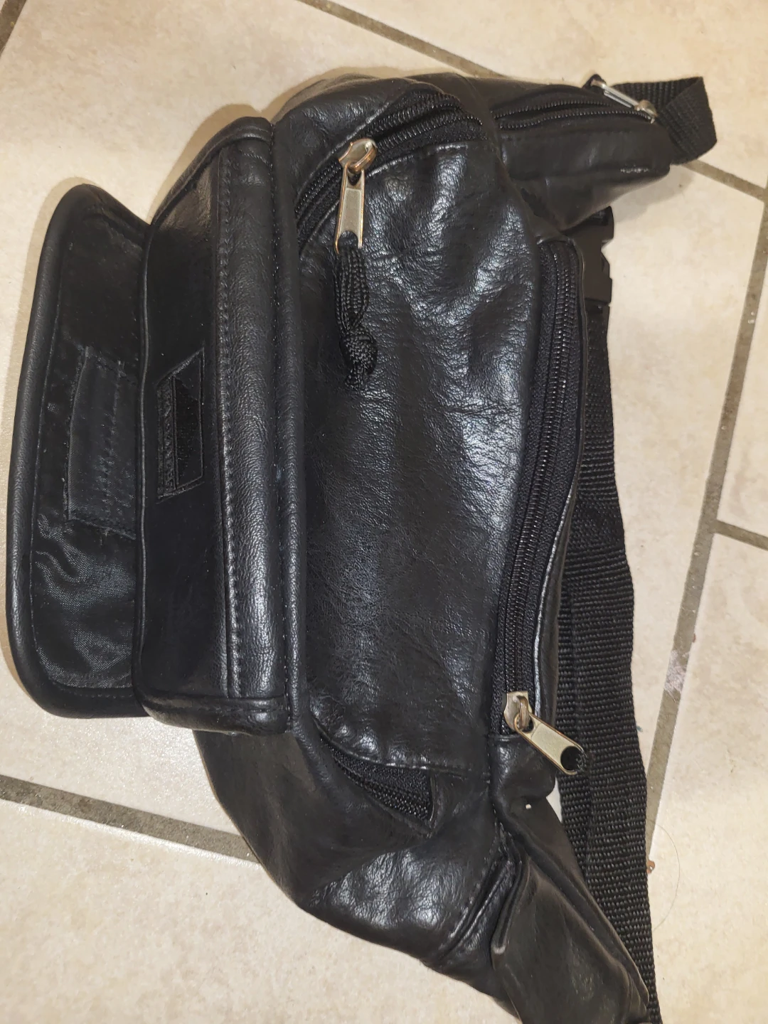 ⚽️ Black genuine Leather Fanny Pack - photo 4