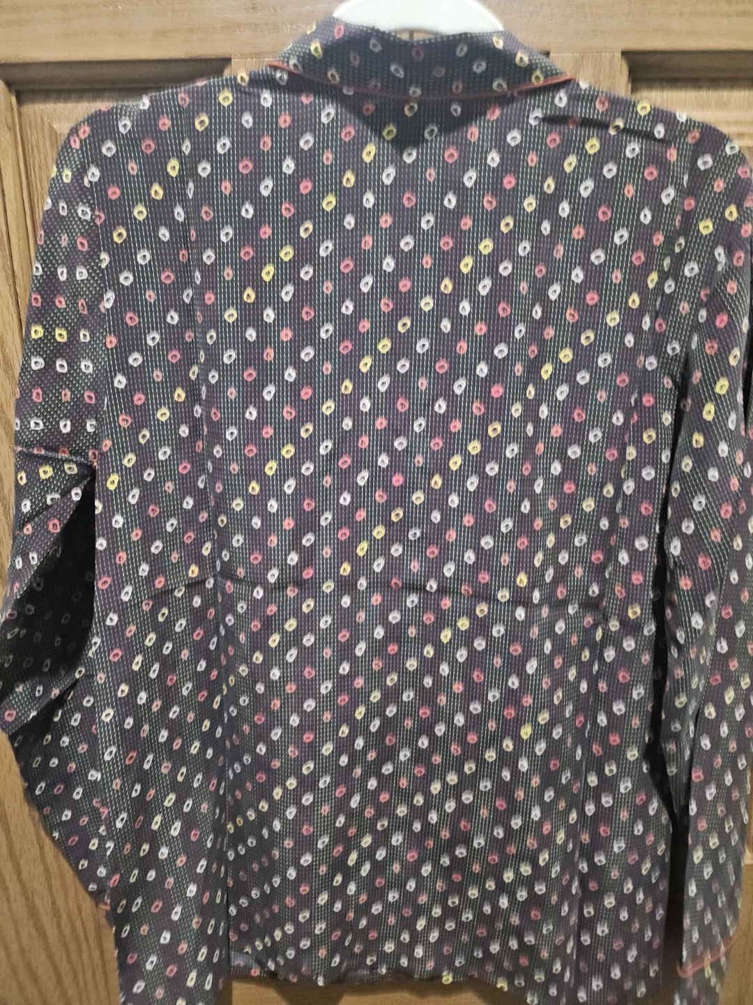 La Bohme Shibori Dot Print Button-Up Shirt - Size S - photo 5