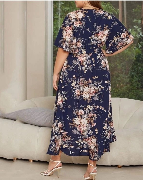 Navy Floral Maxi Dress