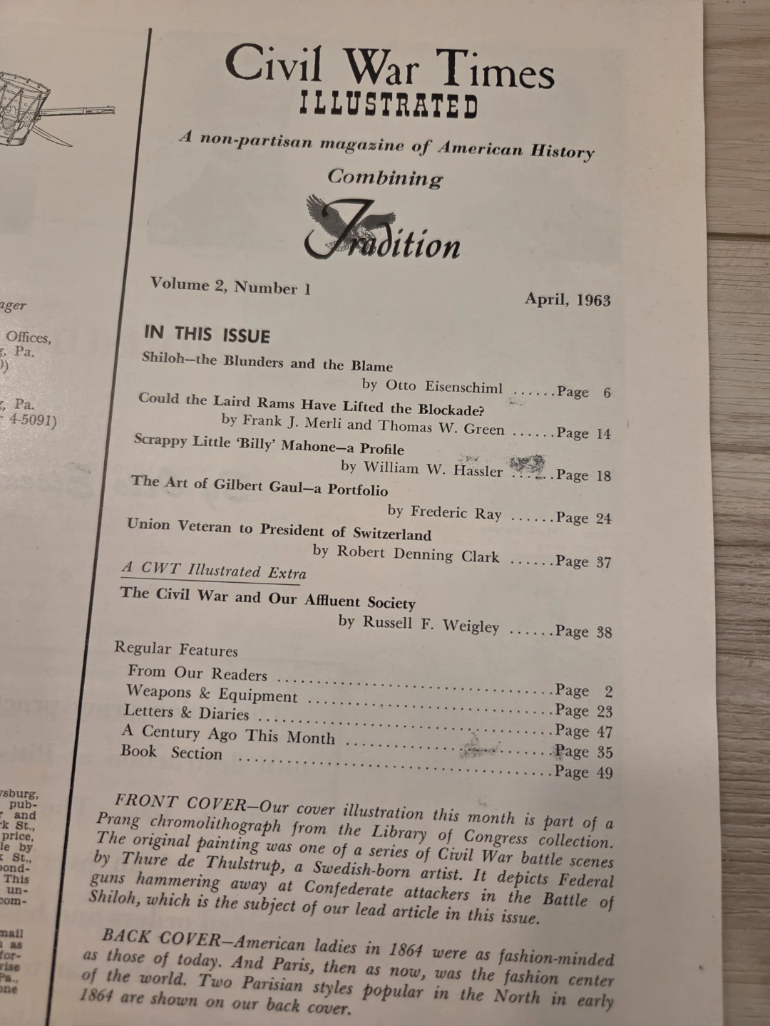 Civil War Times Illustrated Magazines 1963, 1969 & Book 1994 - photo 4