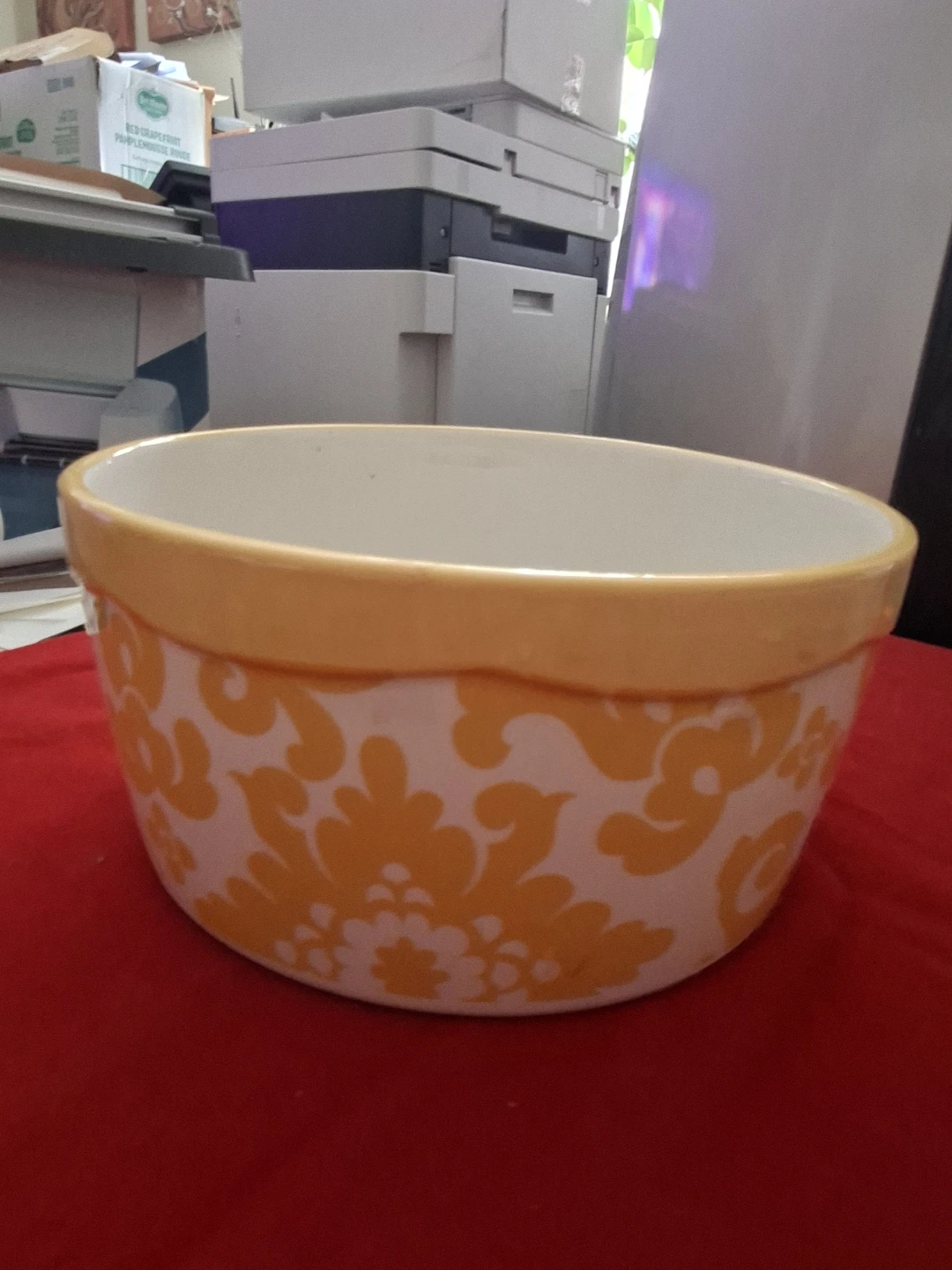 *** YELLOW AND WHITE CERAMIC BOWL - photo 2