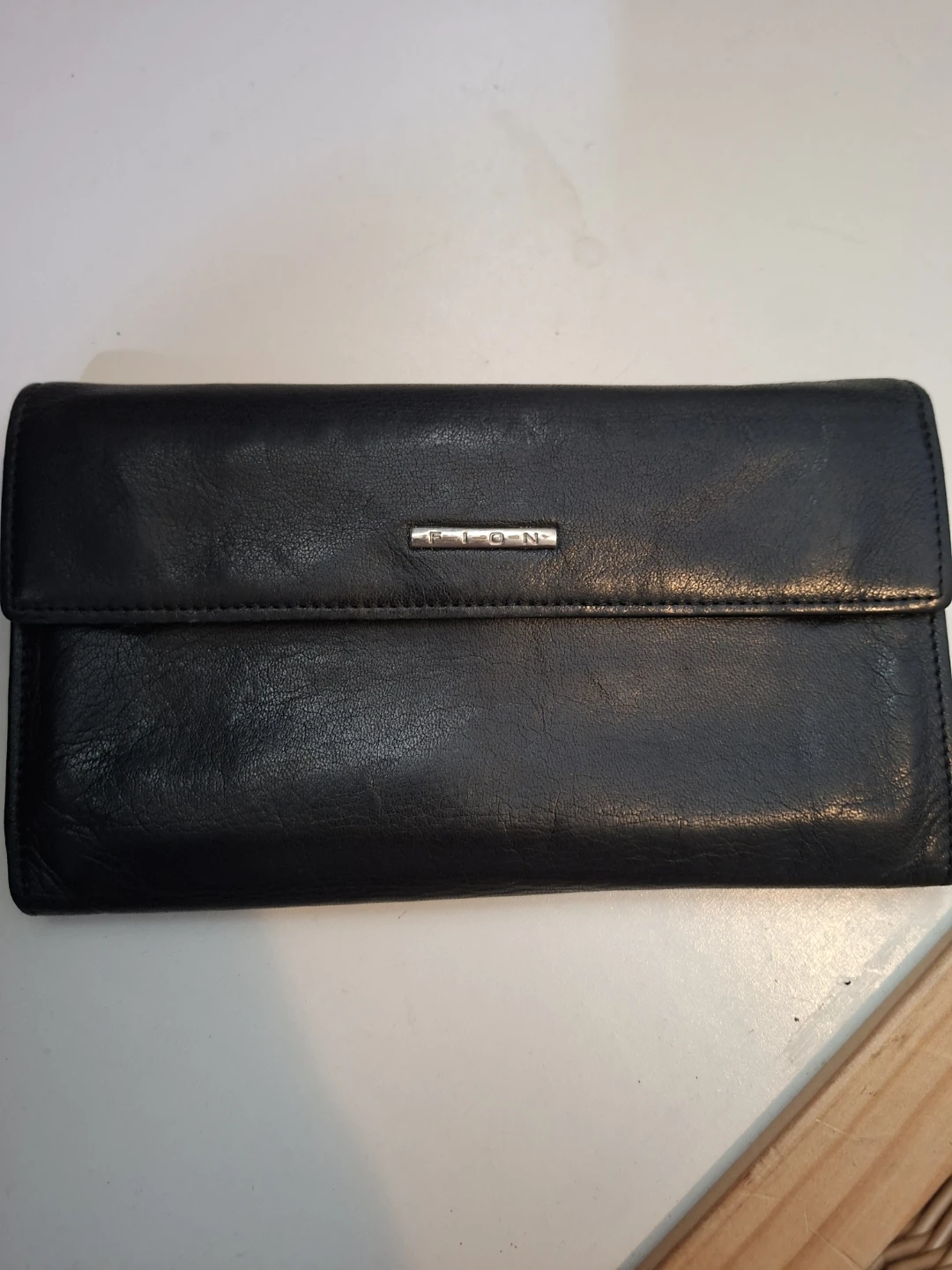 FION Black Leather Wallet