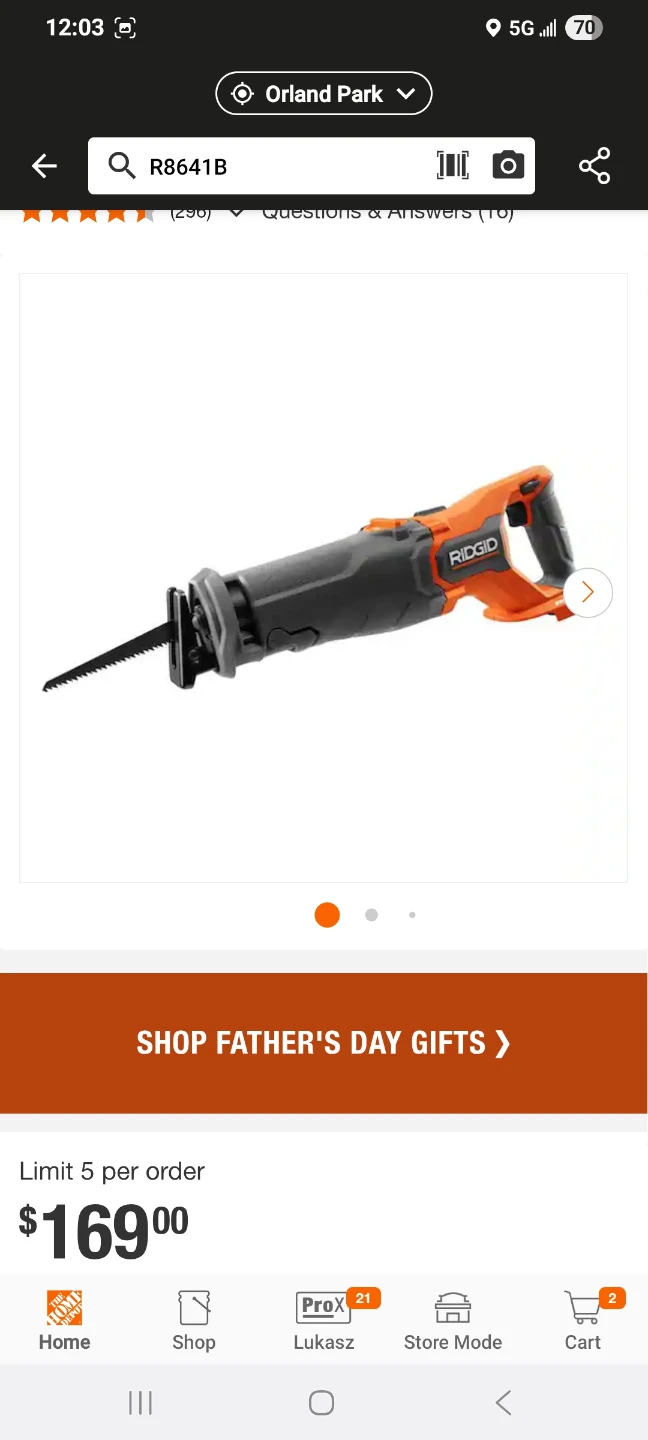 RIDGID 18V Brushless Cordless Reciprocating Saw (Tool Only) - photo 2