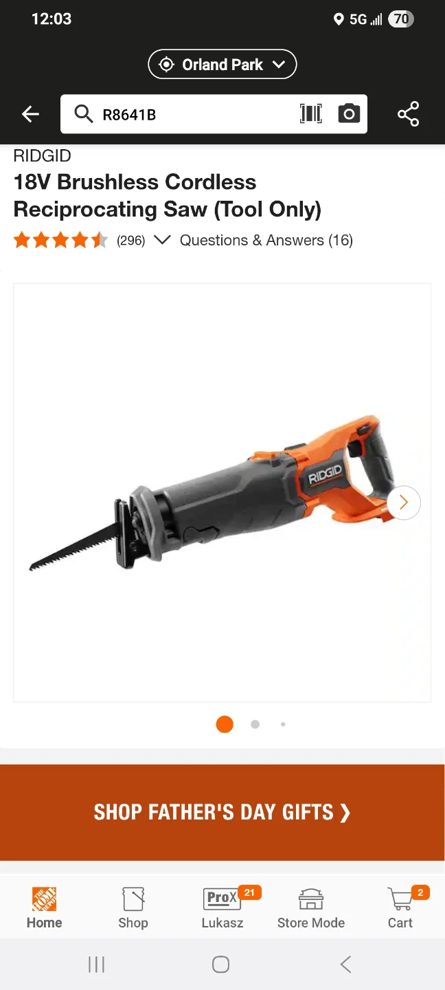 RIDGID 18V Brushless Cordless Reciprocating Saw (Tool Only) - photo 3