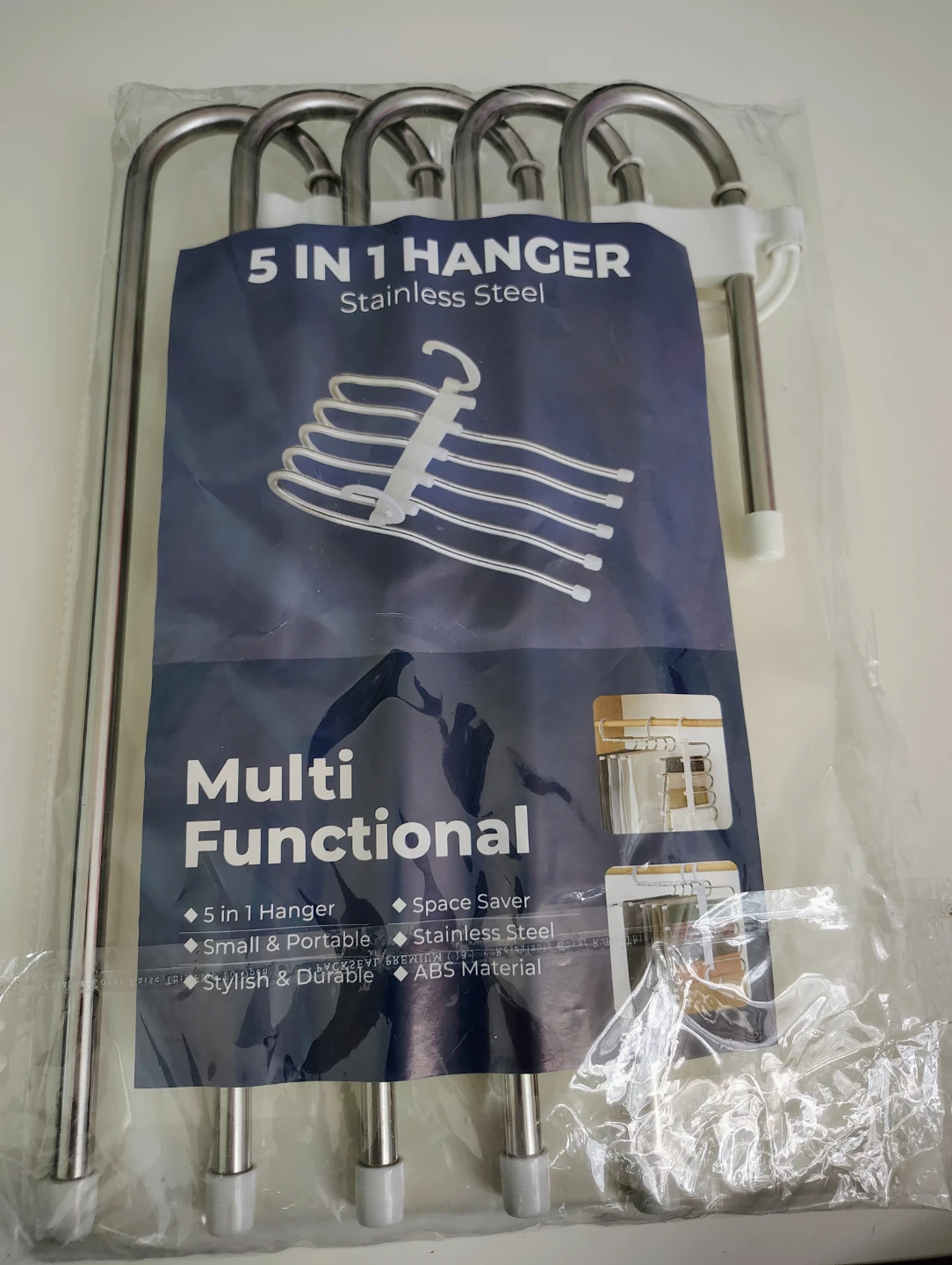 NEW 5-in-1 Stainless Steel foldable Hangers | Pack of 2