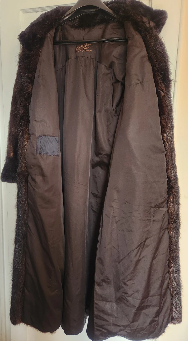 Vintage Real Brown Fur Coat  Women's Size L - photo 5