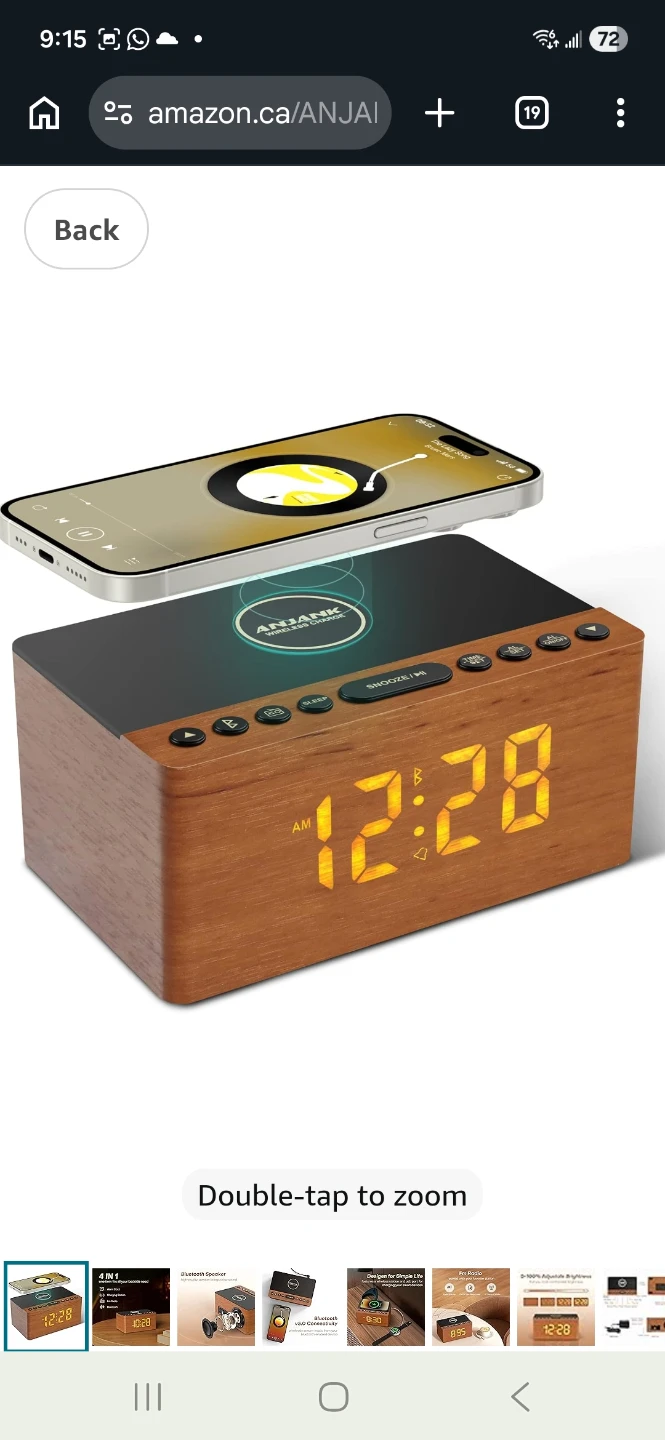 ANJANK 4-in-1 Bluetooth Speaker Clock with Wireless Charger - photo 2