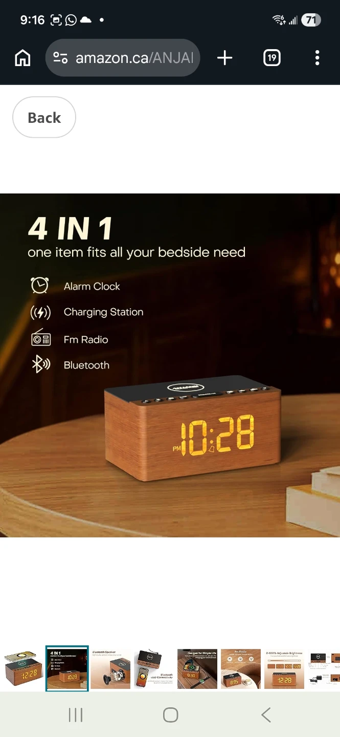 ANJANK 4-in-1 Bluetooth Speaker Clock with Wireless Charger - photo 3