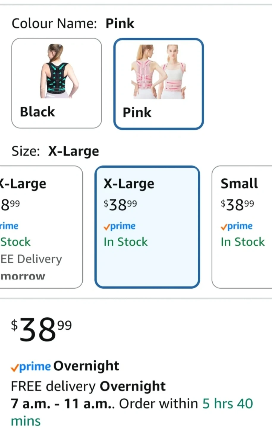Posture Corrector Back Brace - Pink - X-Large - photo 3