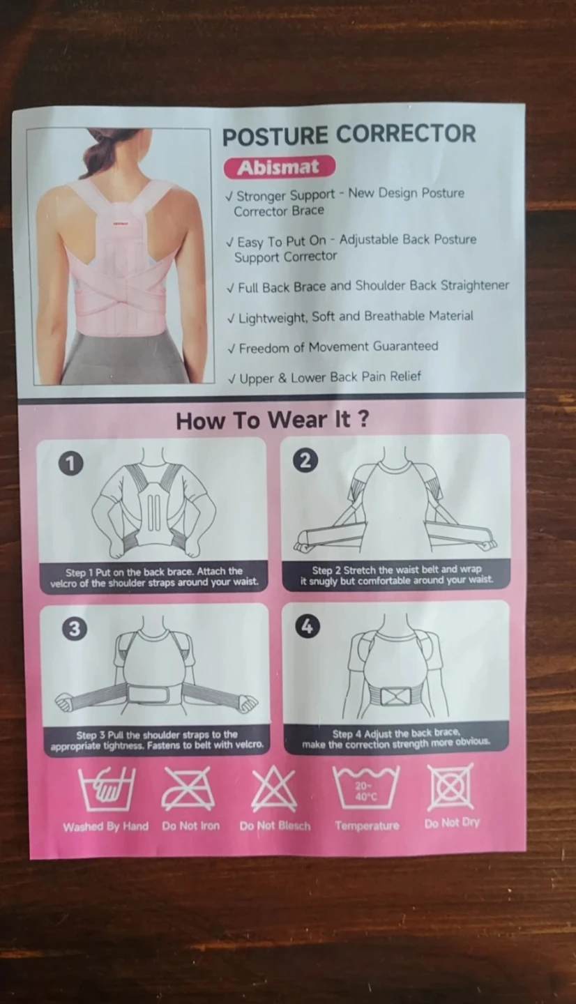 Posture Corrector Back Brace - Pink - X-Large - photo 5