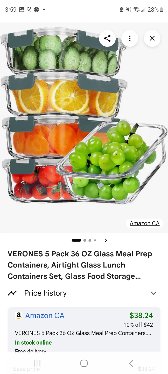 DAS TRUST 5 Pack 36oz Glass Food Storage Containers with Lids - photo 4