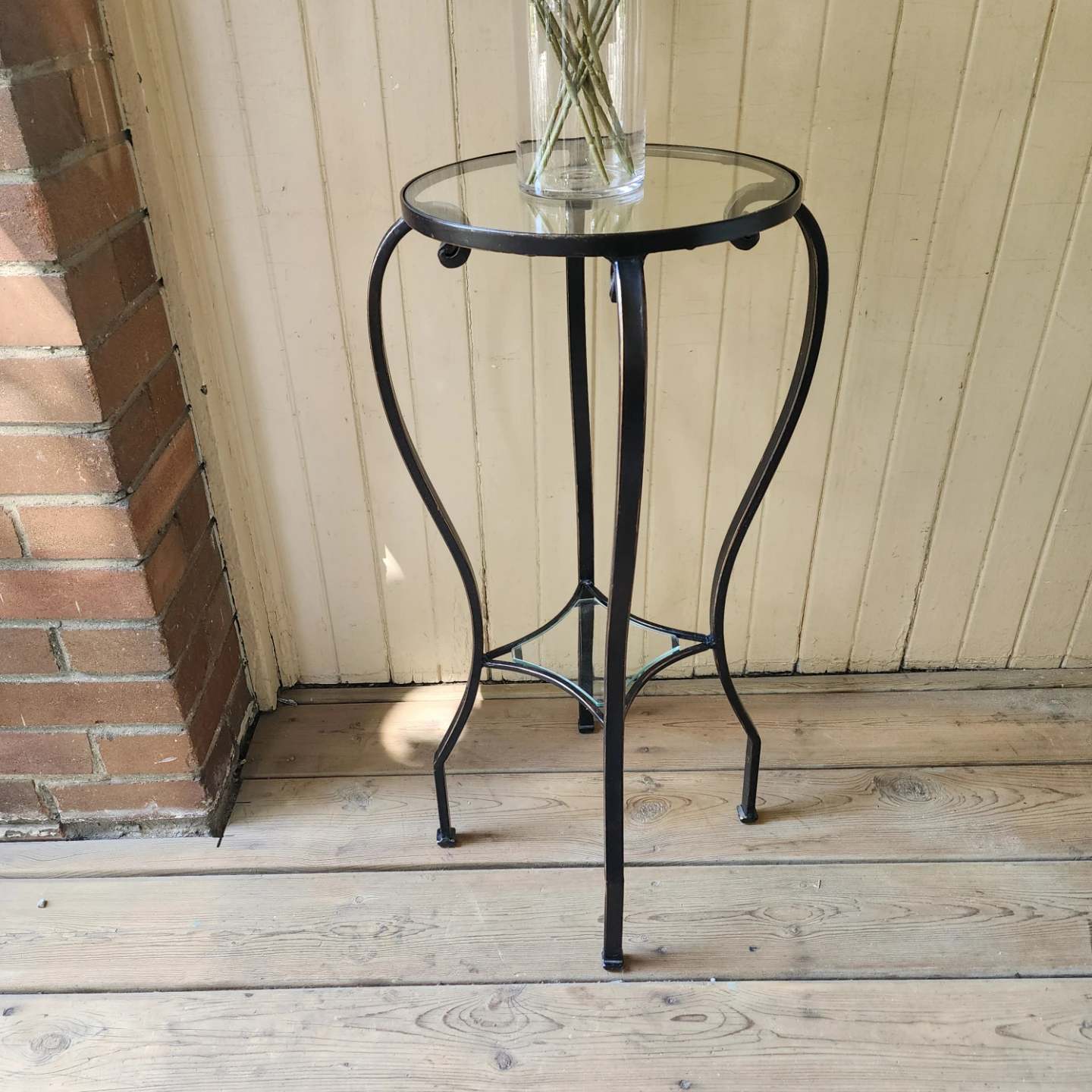 Metal and Glass Plant Stand - photo 3
