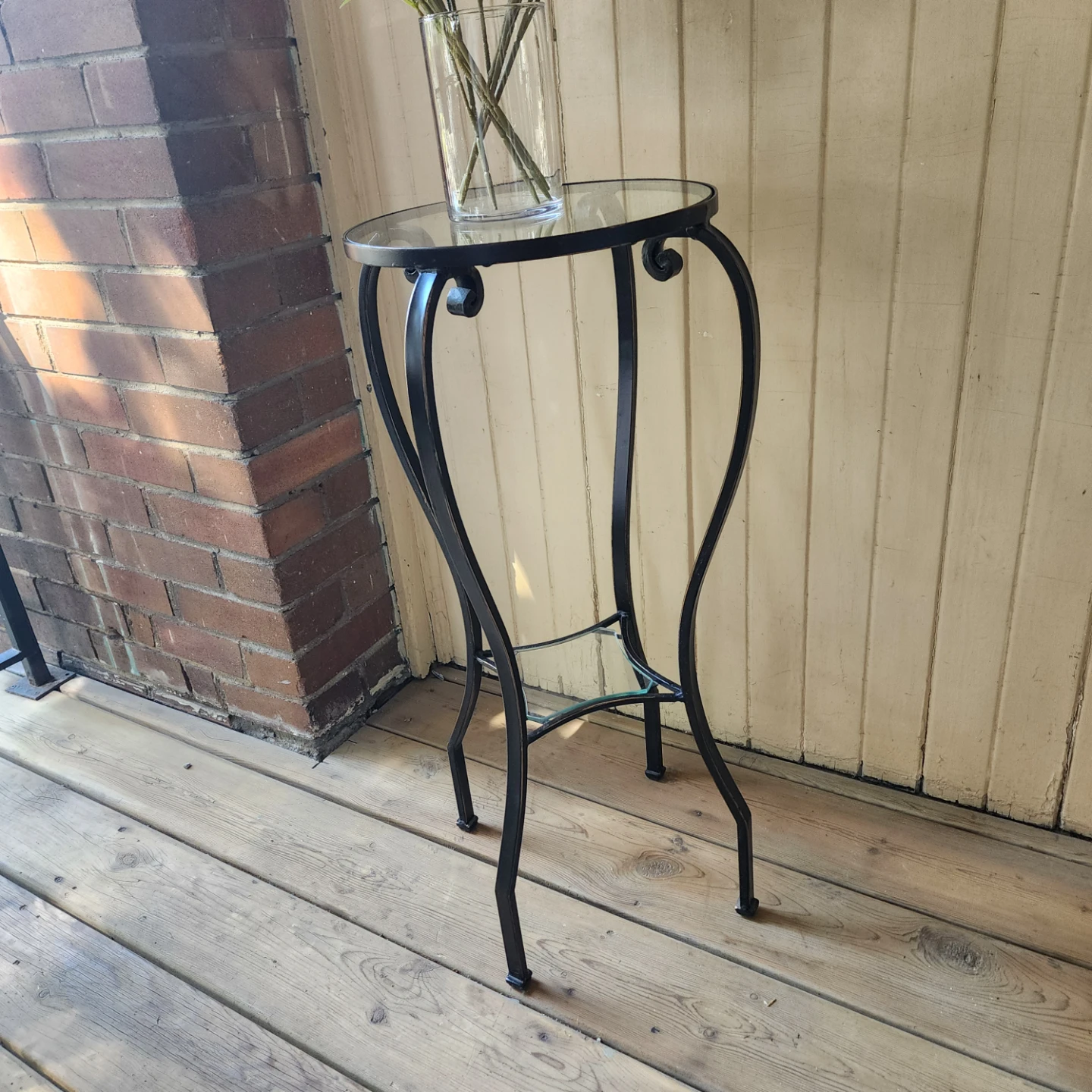 Metal and Glass Plant Stand - photo 4