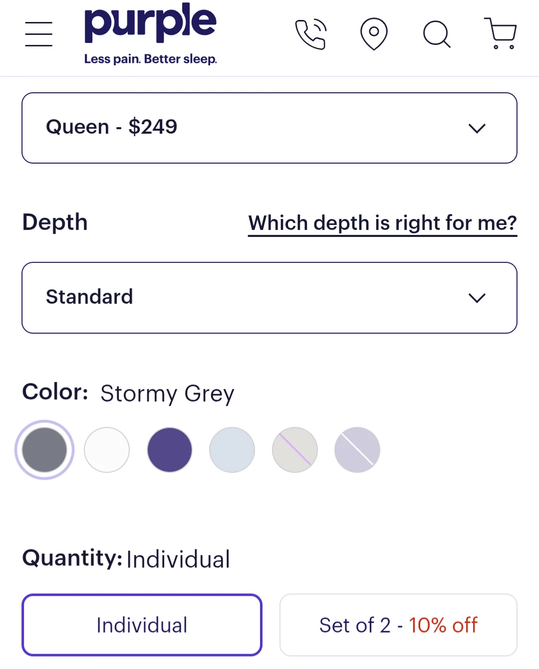 Purple SoftStretch Sheets Queen Stormy Grey - photo 3