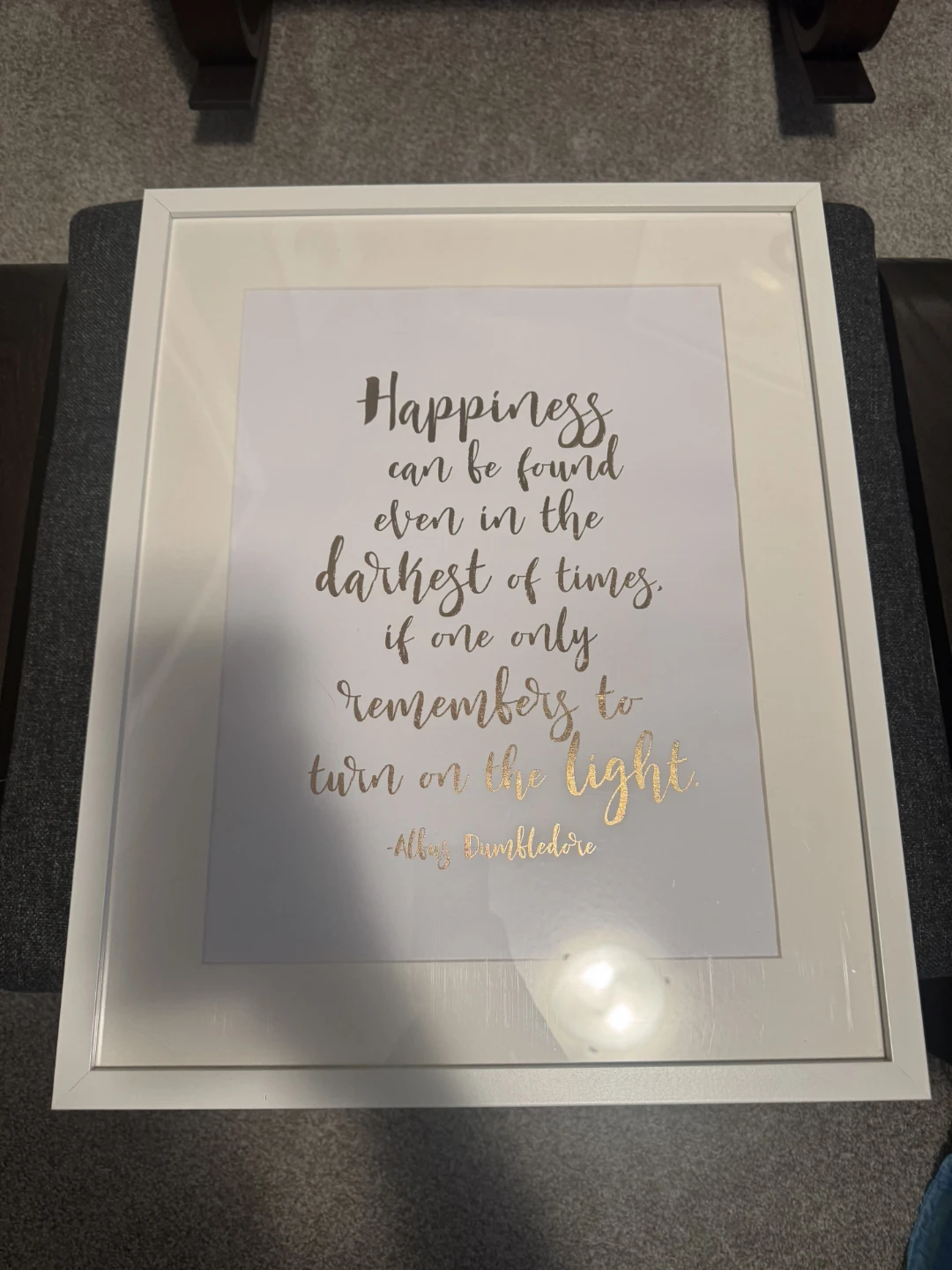 Framed "Happiness" Harry Potter Quote Print
