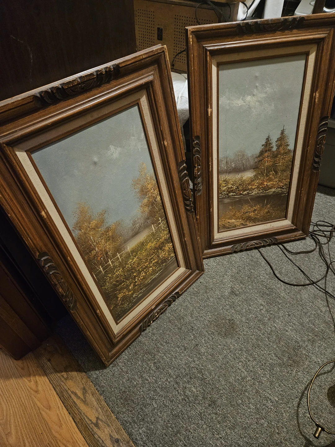 Vintage Landscape Oil Painting in Ornate Wood Frame - photo 3