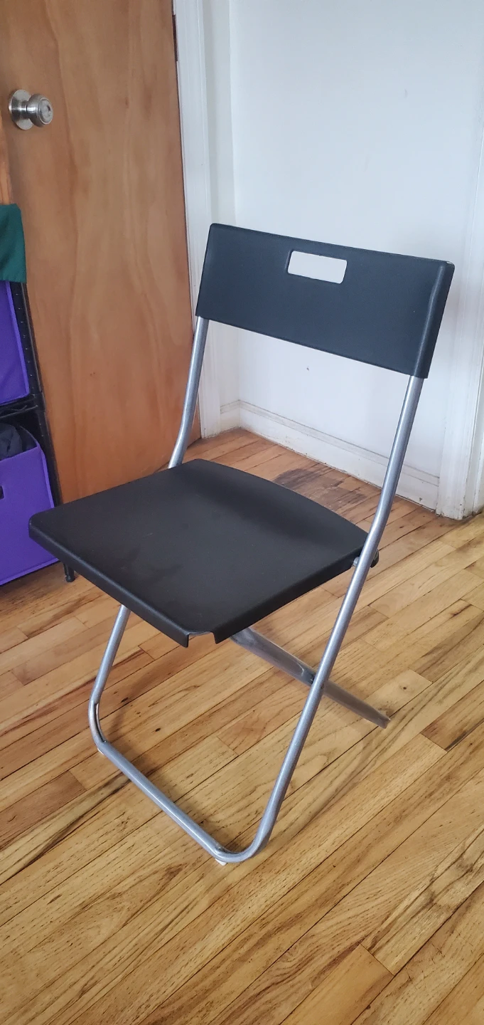 4 Black Folding Chair with Metal Frame - photo 2